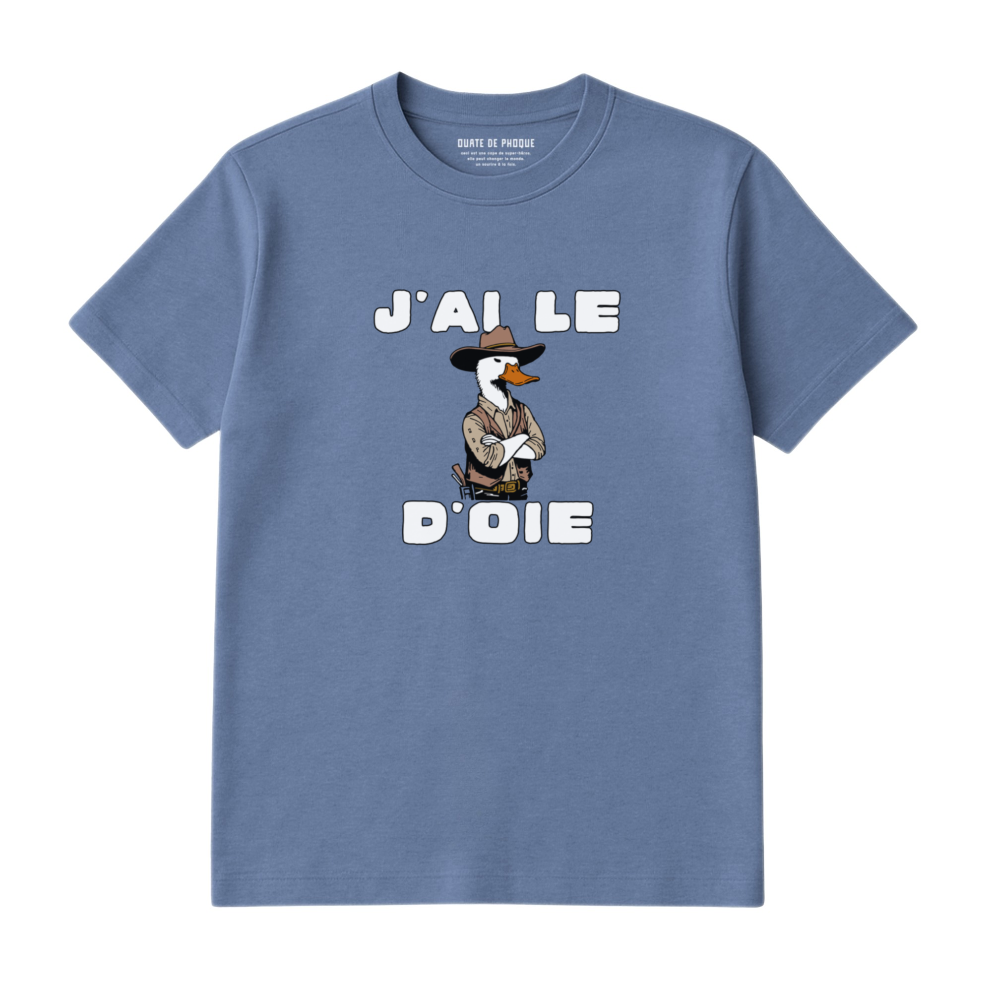T-shirt LIMP'IN Motif Poker DUCKS - Homme, Taille M, Bleu, Col V, 100% Coton, Neuf étiqueté
