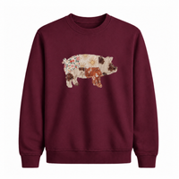 Sweatshirt Cochon Western Effet Patch