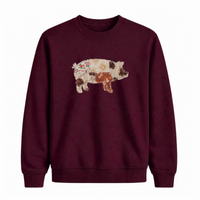 Sweatshirt Cochon Western Effet Patch