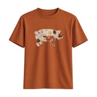 T-Shirt Cochon Western Effet Patch