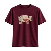 T-Shirt Cochon Western Effet Patch