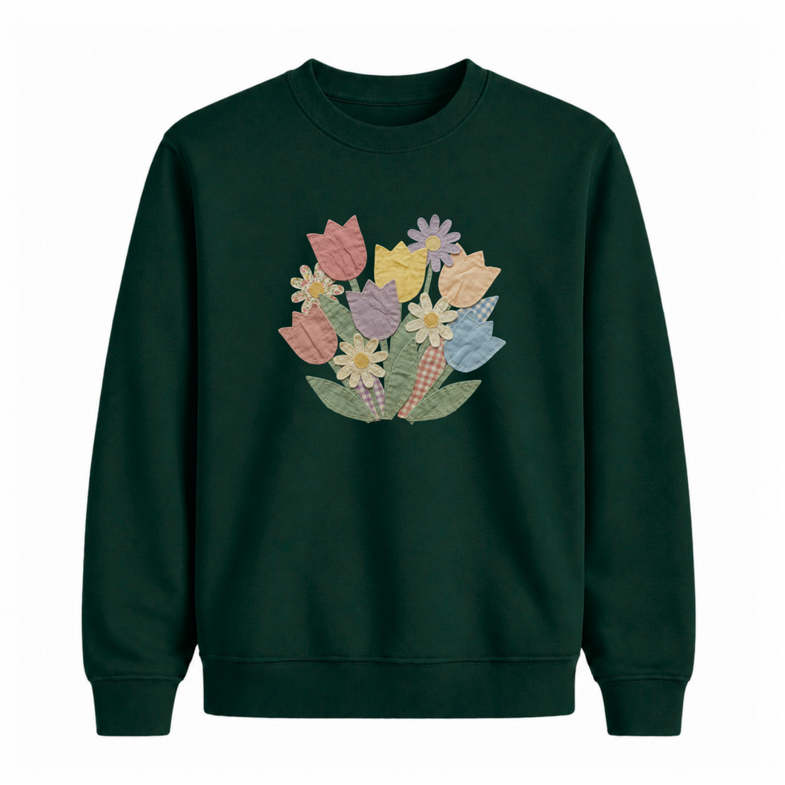 Sweatshirt Tulipes Effet Patch