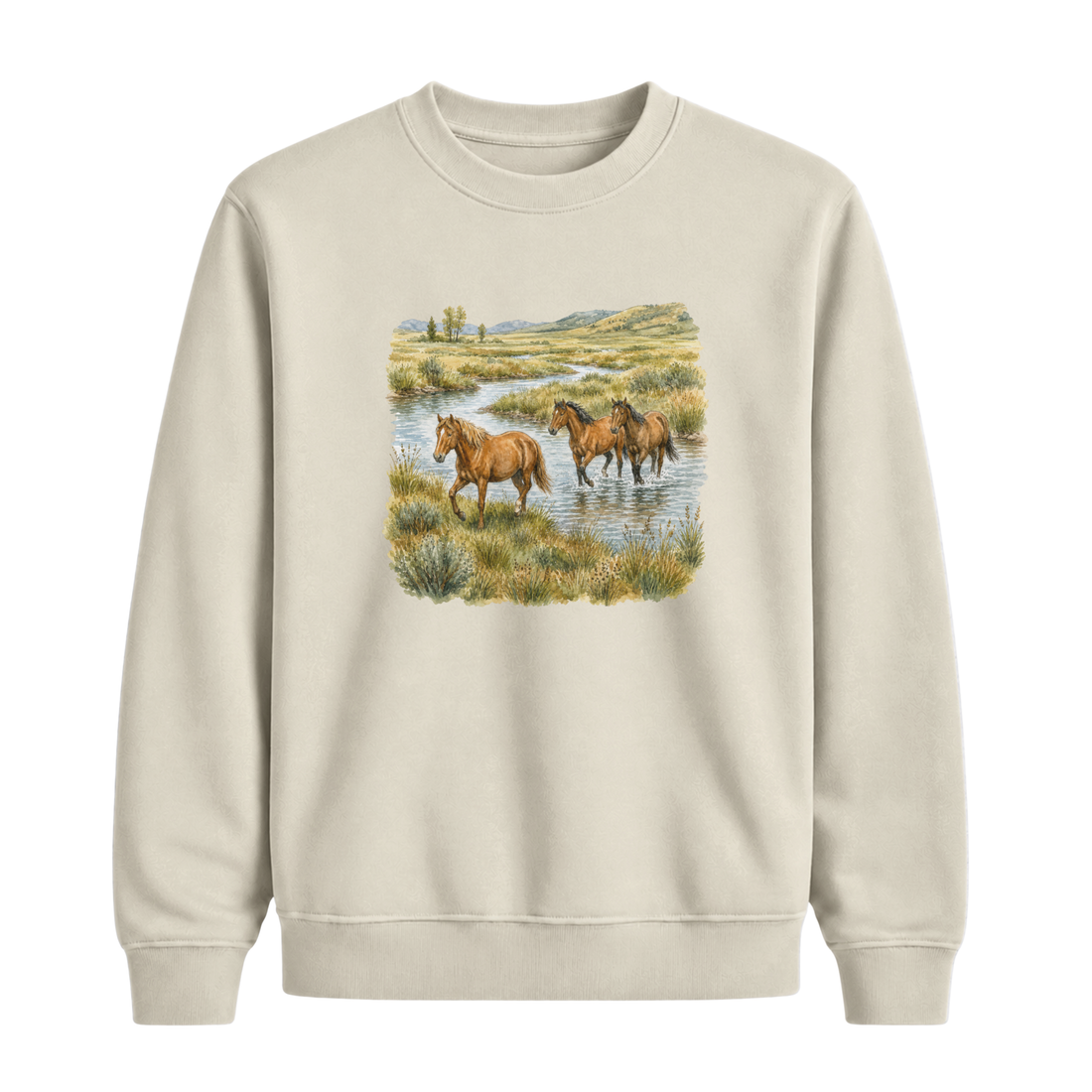 Sweatshirt Chevaux Vintage