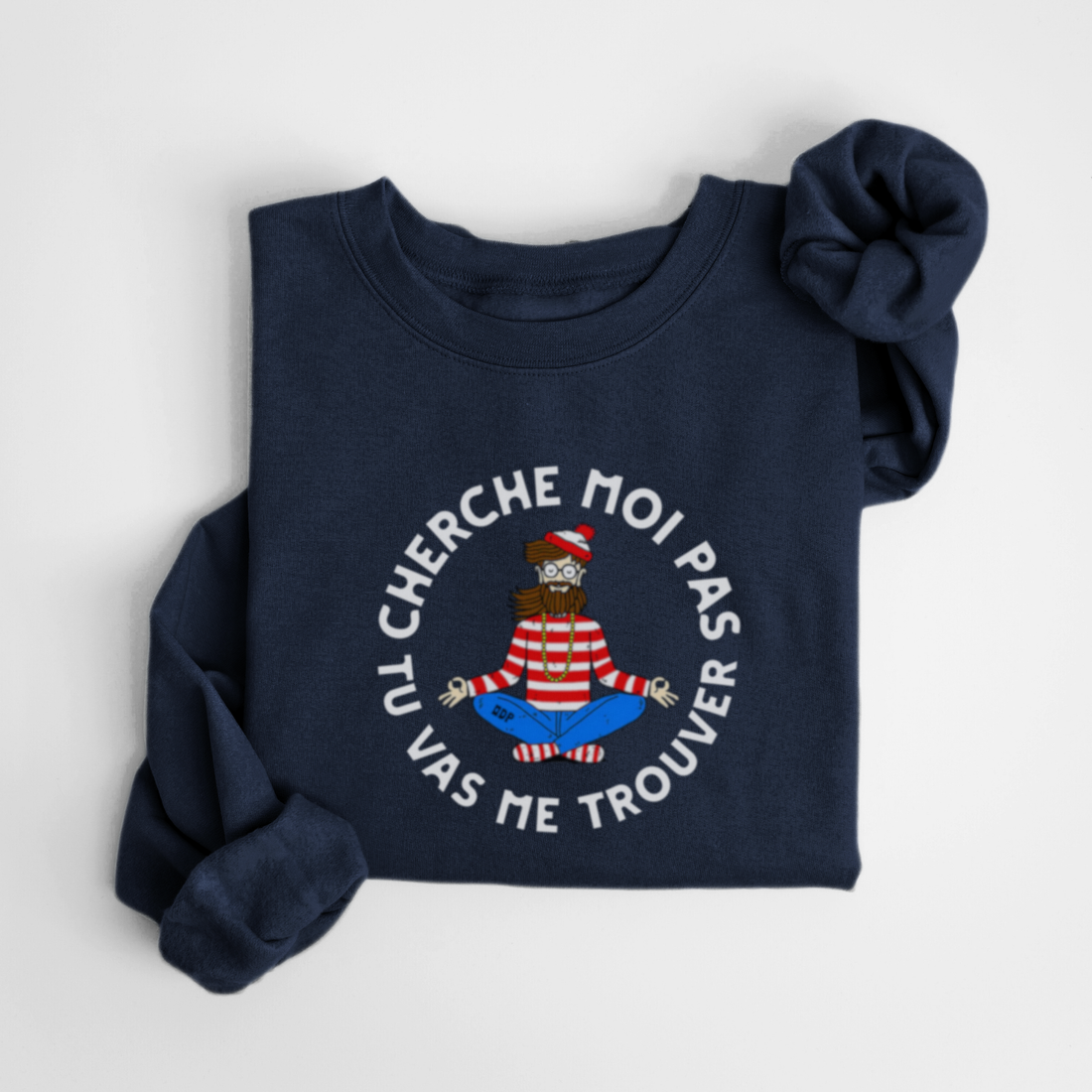 SWEATSHIRT CHERCHE MOI PAS - MARINE