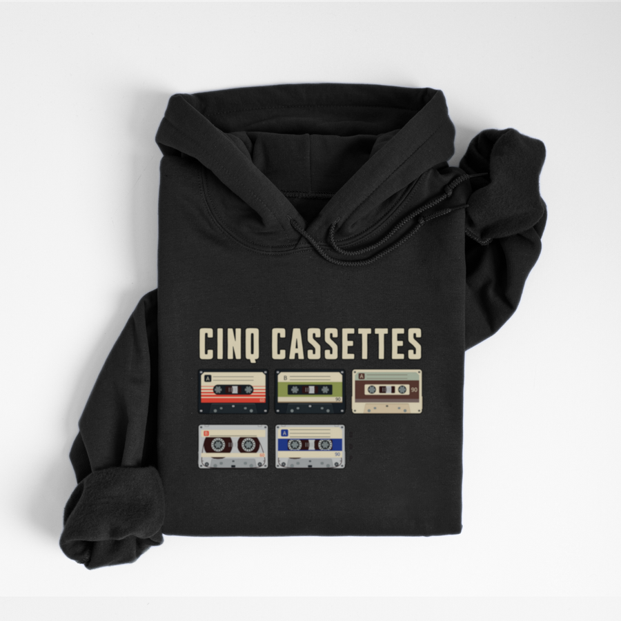 HOODIE CINQ CASSETTES - NOIR