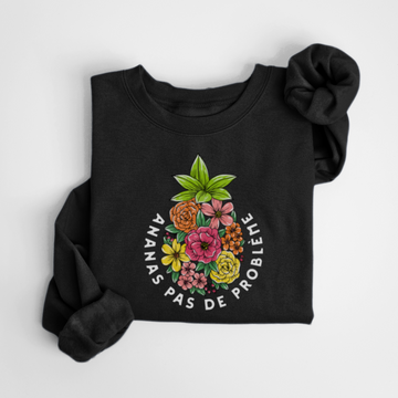 SWEATSHIRT ANANAS PROBLÈME - NOIR