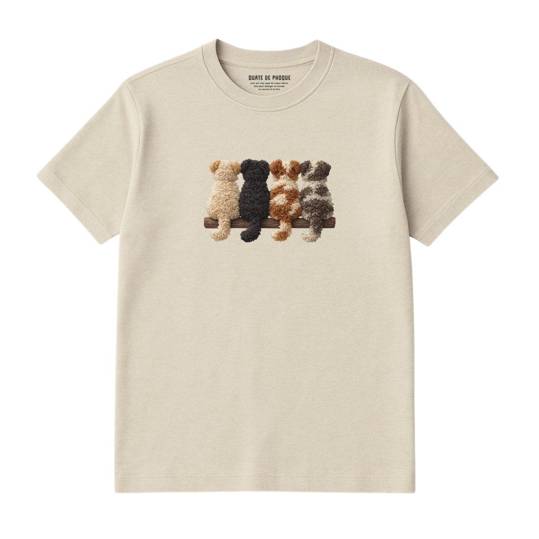 T-Shirt Chiens De Dos - Imprimé