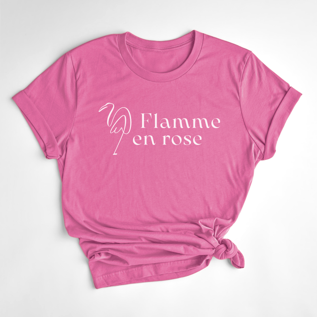 T-SHIRT FLAMME EN ROSE