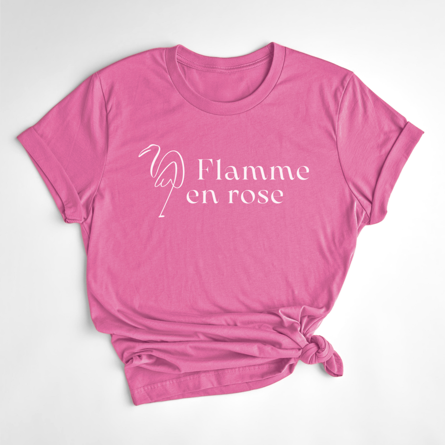 T-SHIRT FLAMME EN ROSE