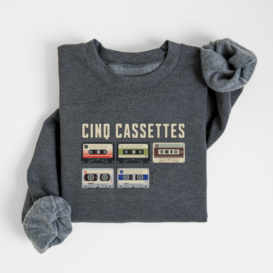 SWEATSHIRT CINQ CASSETTES - CHARBON