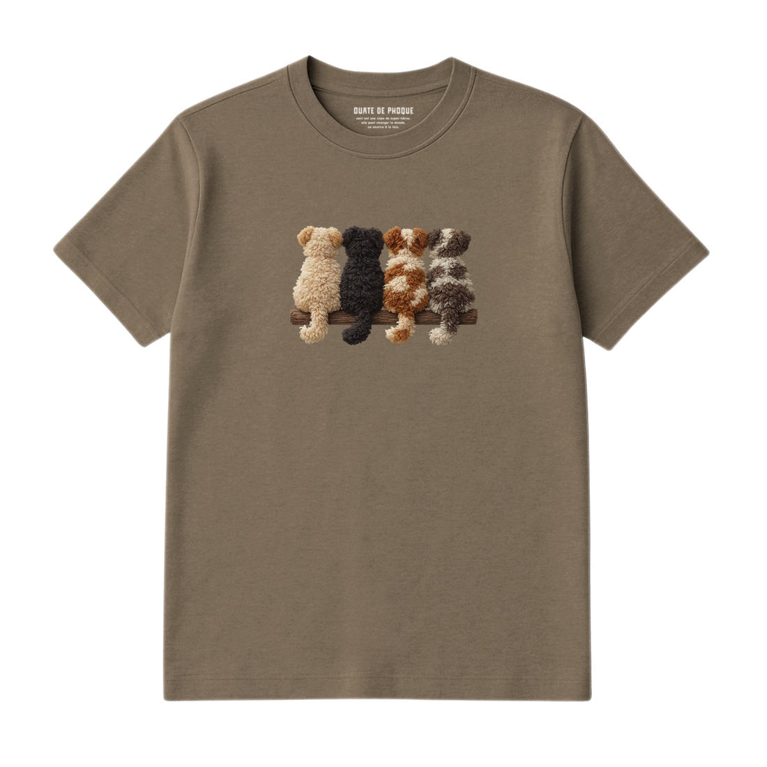 T-Shirt Chiens De Dos - Imprimé