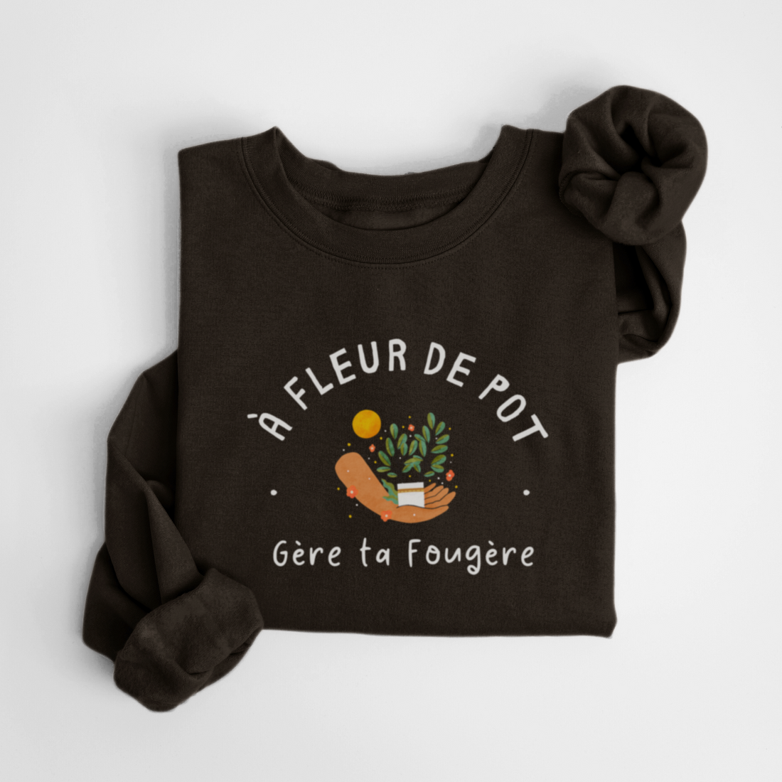 SWEATSHIRT FLEUR DE POT - ESPRESSO