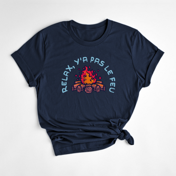 T-SHIRT RELAX FEU - MARINE