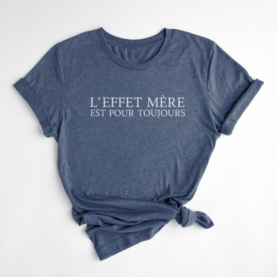 T-SHIRT EFFET MÈRE - BLEUET