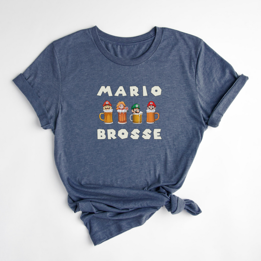 T-SHIRT MARIO BROSSE - BLEUET