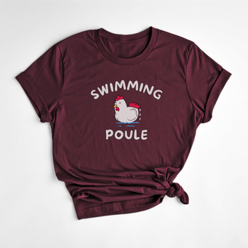 T-SHIRT SWIMMING POULE - BORDEAUX