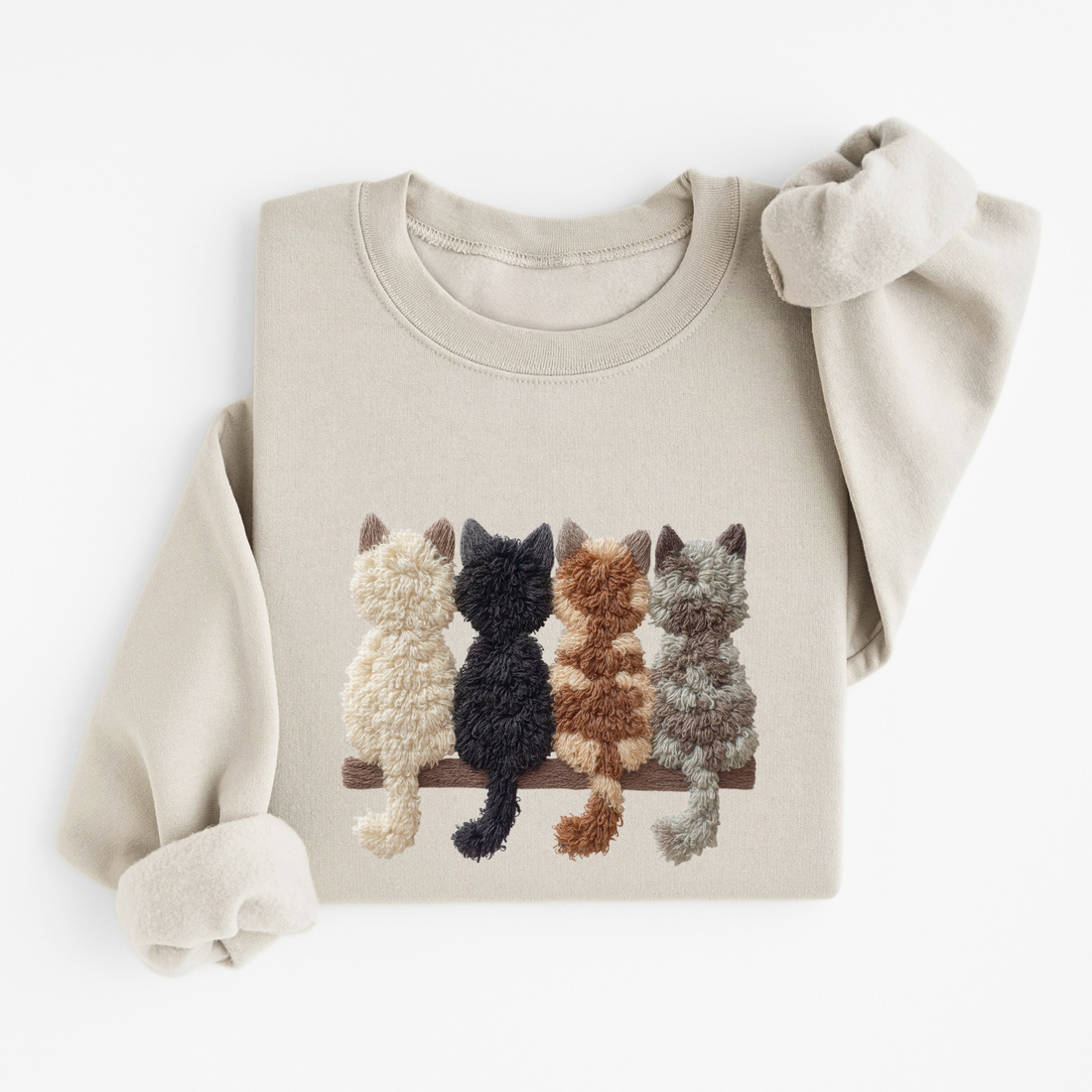 Sweatshirt Chats De Dos Effet Patch