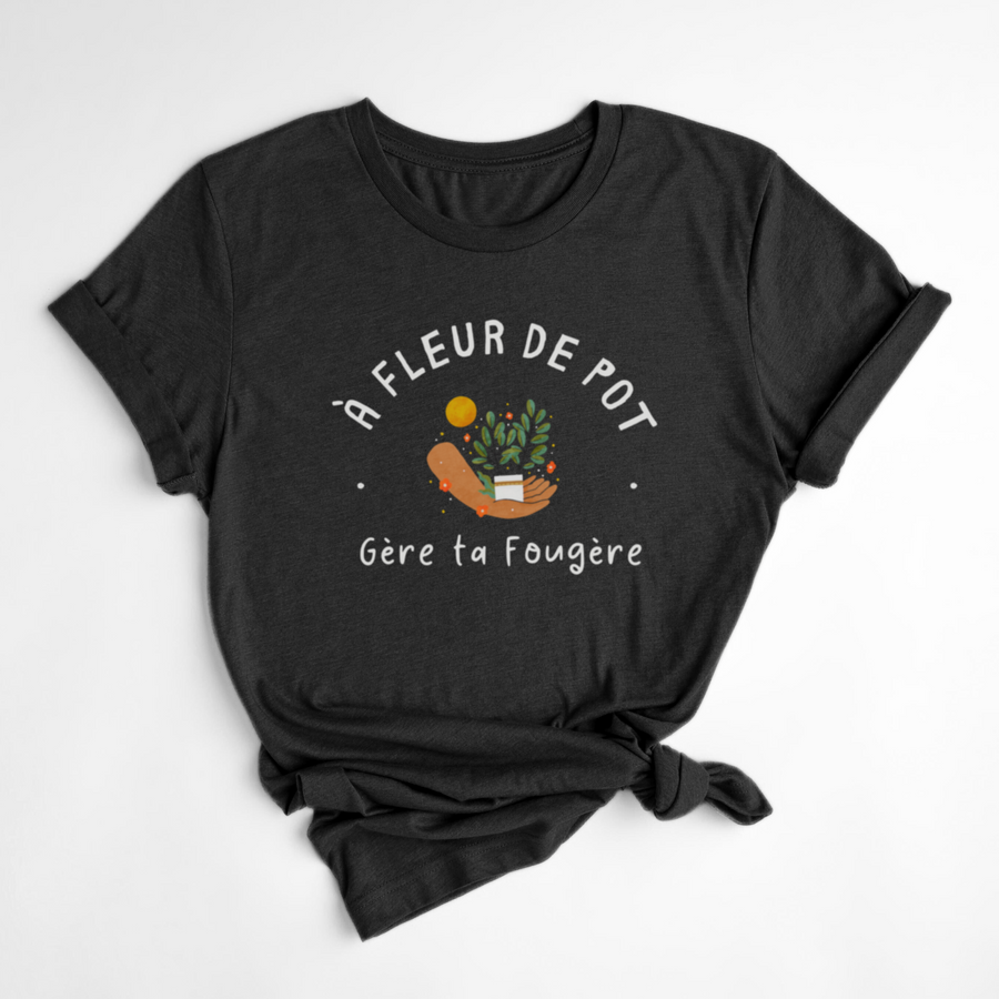 T-SHIRT FLEUR DE POT - NOIR