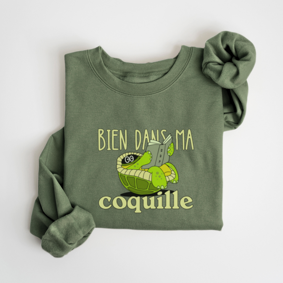 SWEATSHIRT COQUILLE TORTUE - SAUGE