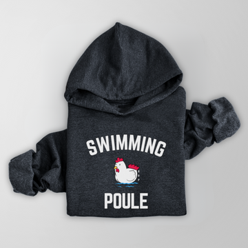 HOODIE SWIMMING POULE - CHARBON