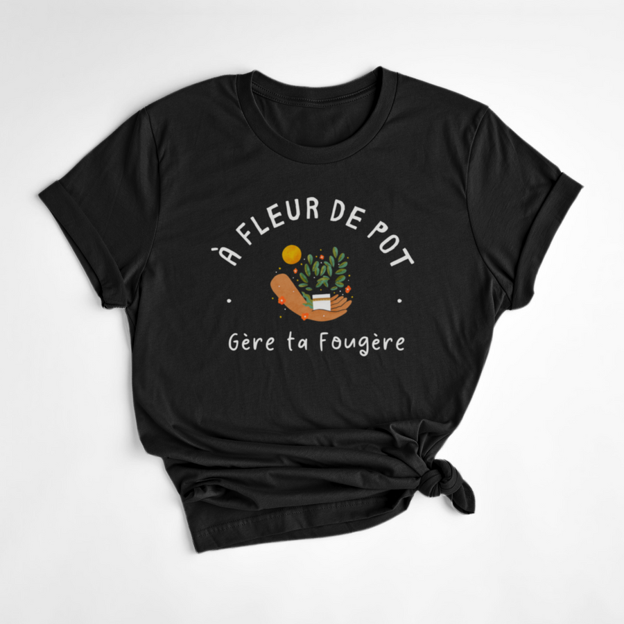 T-SHIRT FLEUR DE POT - NOIR