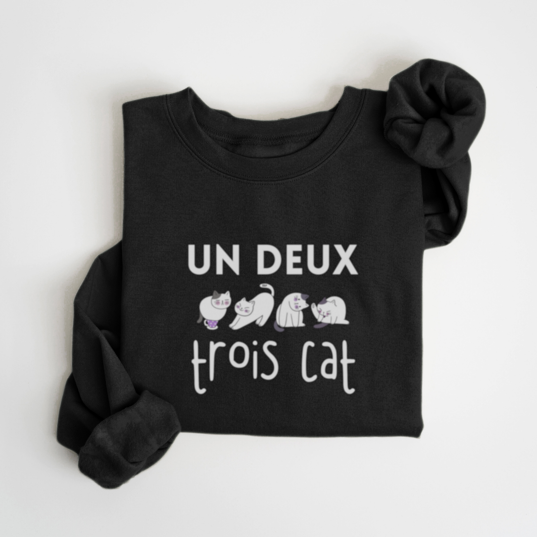 SWEATSHIRT TROIS CAT - NOIR