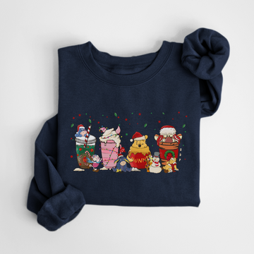 SWEATSHIRT POOH NOËL - MARINE