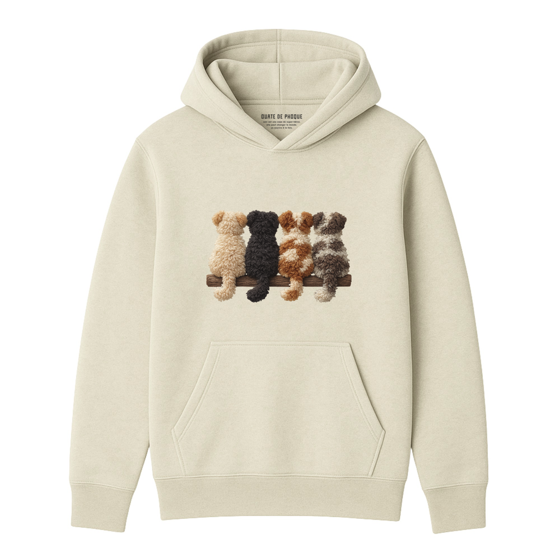 Hoodie Chien De Dos Effet Patch