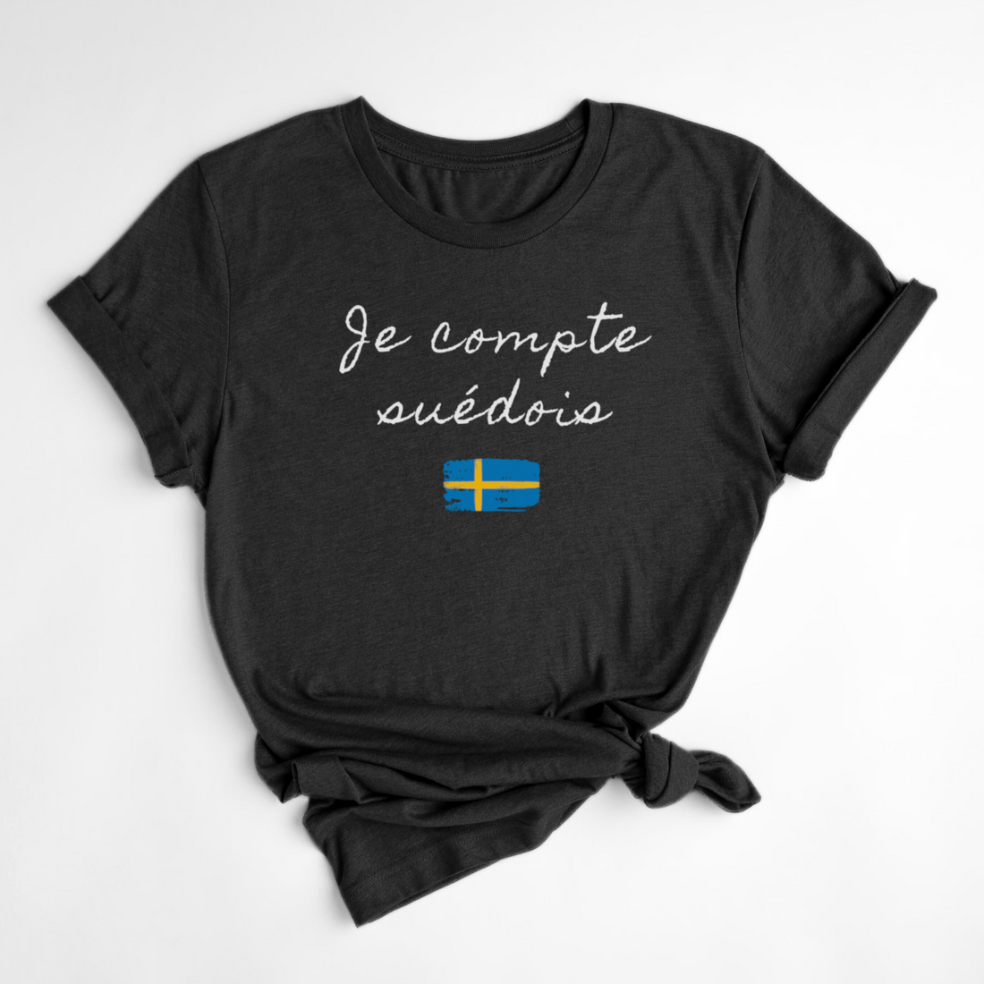 T-SHIRT COMPTE SUÉDOIS - NOIR