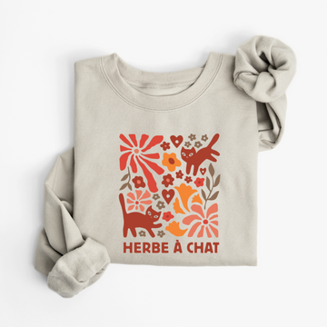 SWEATSHIRT HERBE À CHAT