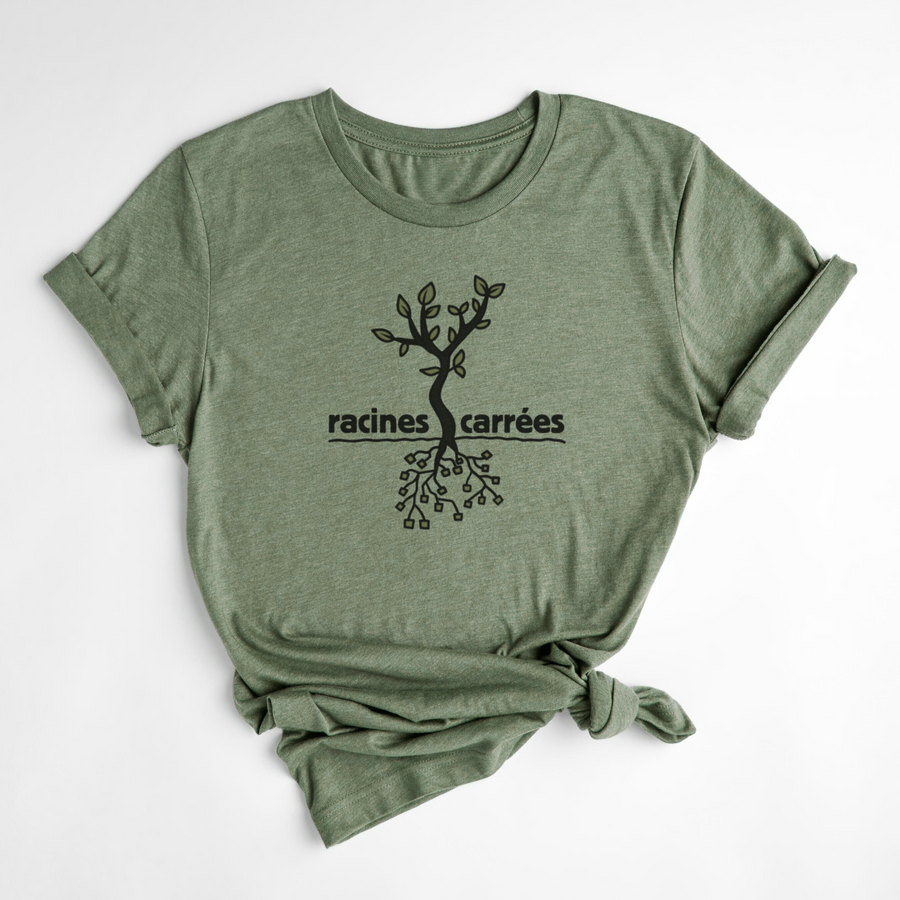 T-SHIRT RACINES CARRÉES - OLIVE