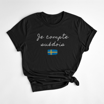 T-SHIRT COMPTE SUÉDOIS - NOIR