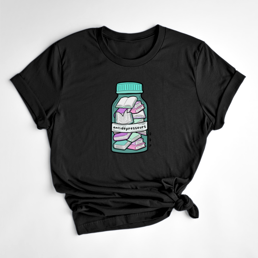 T-SHIRT ANTIDÉPRESSEURS LIVRES