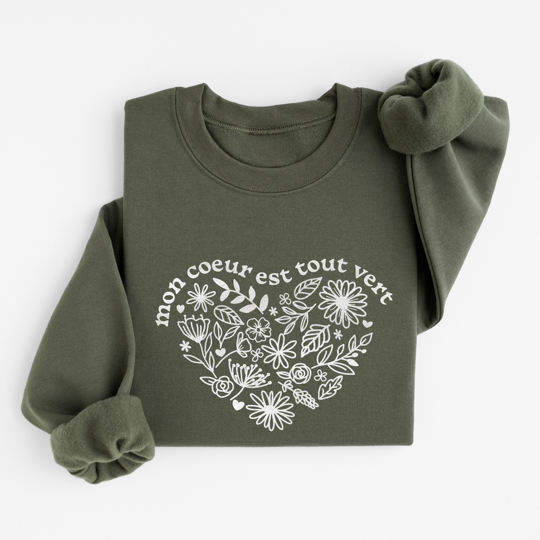 Sweatshirt Coeur Tout Vert