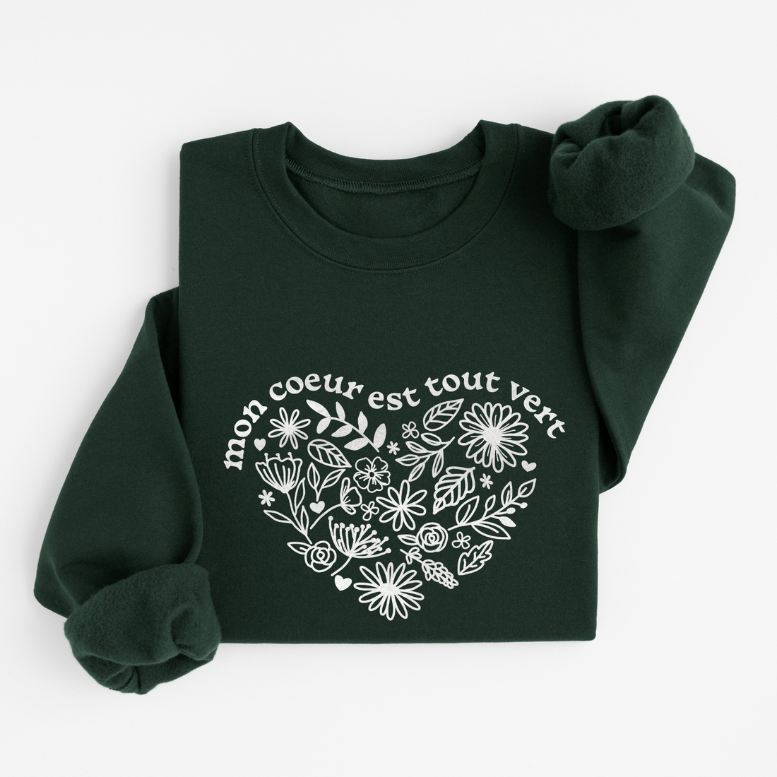 Sweatshirt Coeur Tout Vert