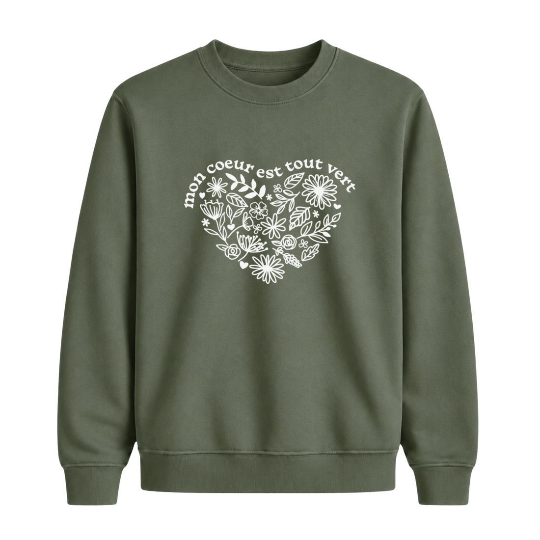 Sweatshirt Coeur Tout Vert