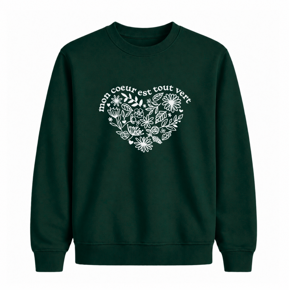 Sweatshirt Coeur Tout Vert