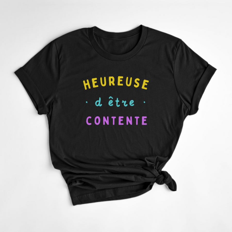 T-SHIRT HEUREUSE - NOIR