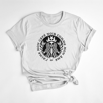 T-SHIRT CAFÉ NOIR - BLANC