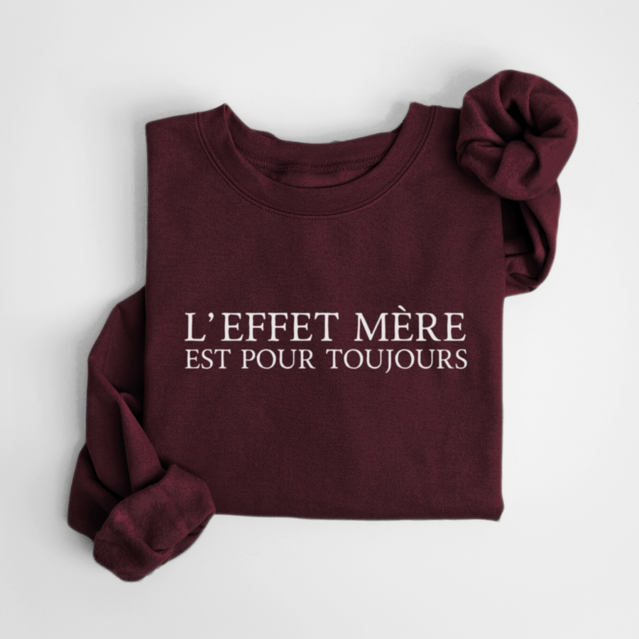 SWEATSHIRT EFFET MÈRE - BORDEAUX