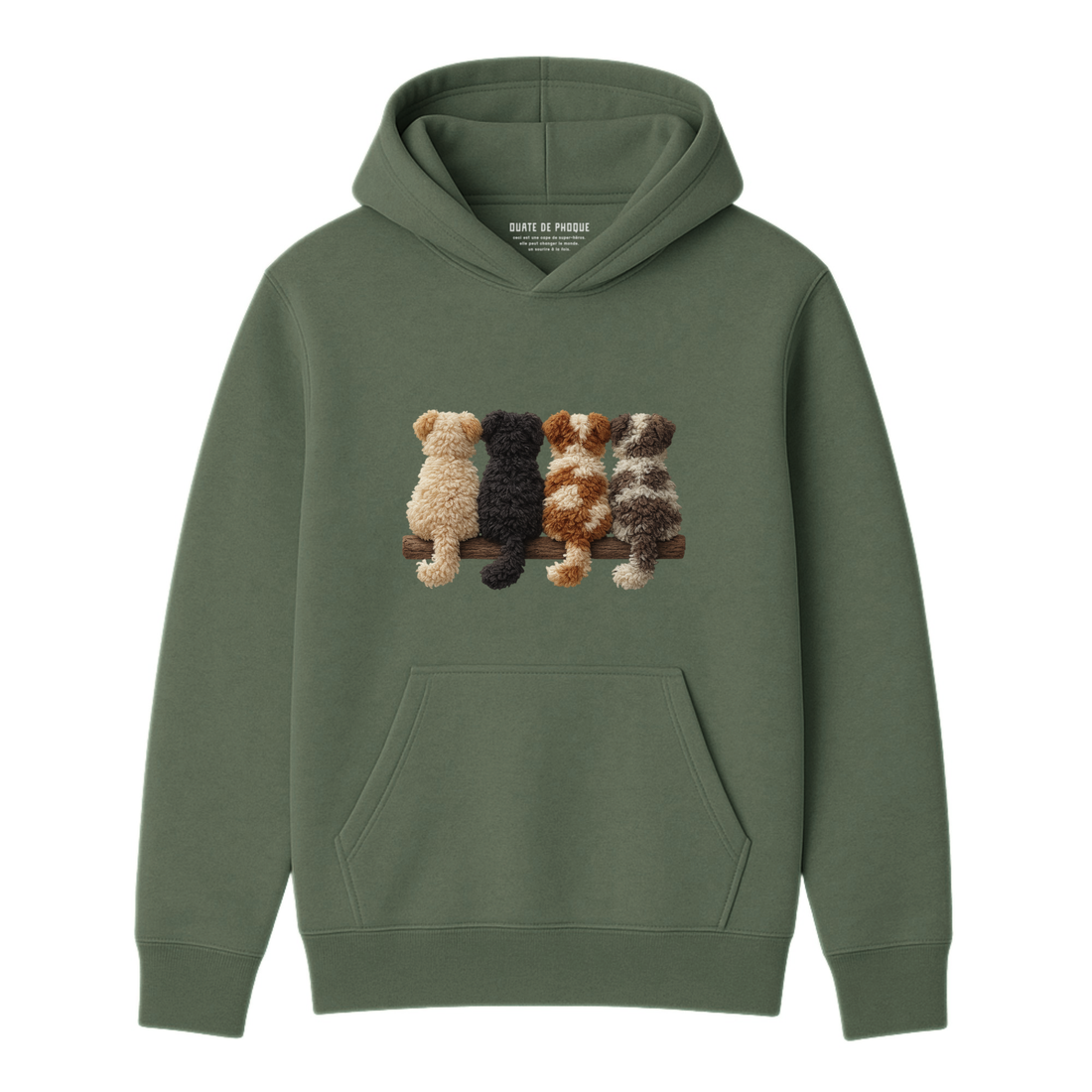 Hoodie Chien De Dos Effet Patch