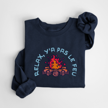 SWEATSHIRT RELAX FEU - MARINE