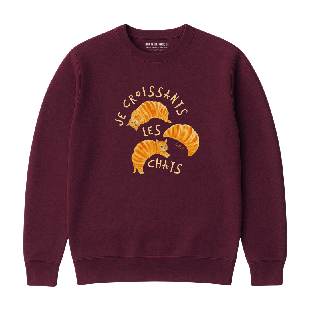 Sweatshirt Croissants Chats