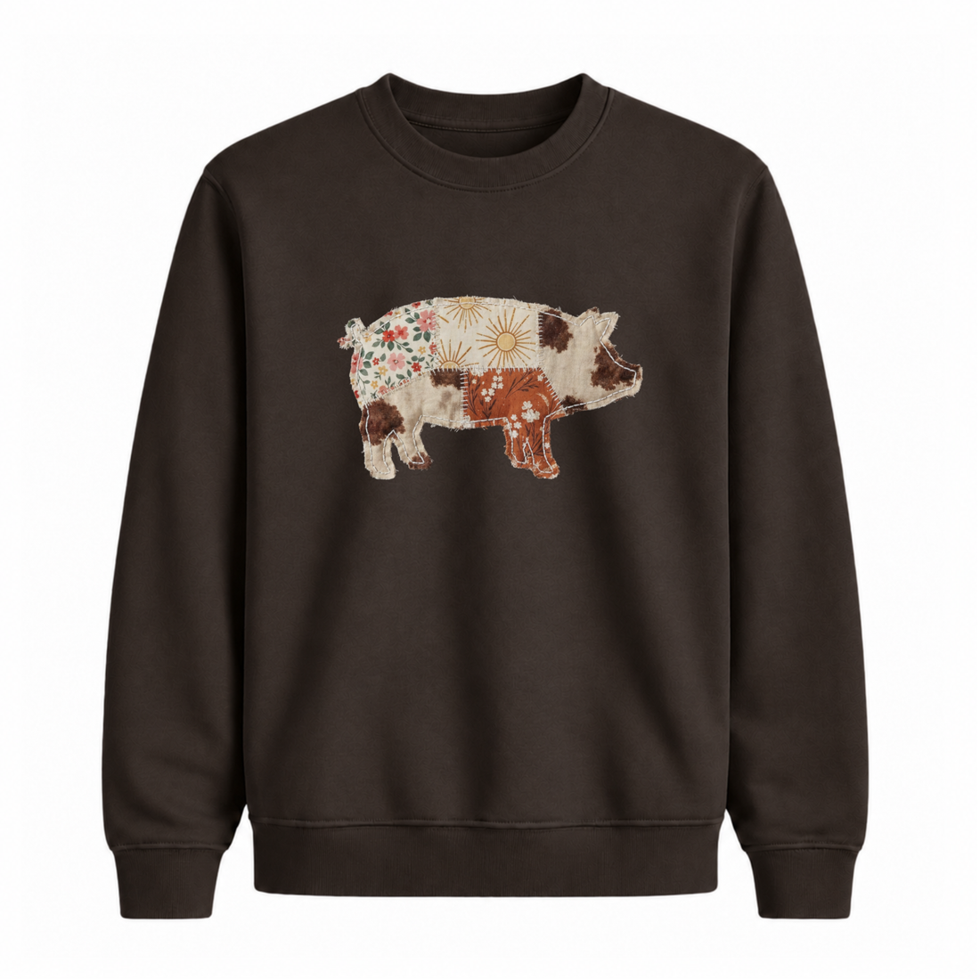 Sweatshirt Cochon Western Effet Patch