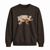 Sweatshirt Cochon Western Effet Patch