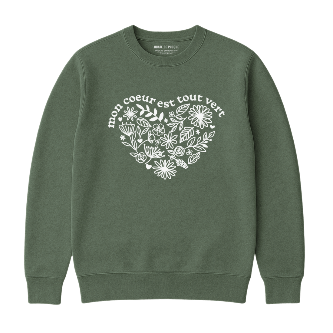 Sweatshirt Coeur Tout Vert