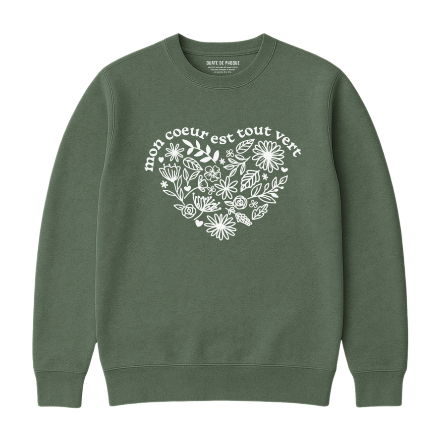 Sweatshirt Coeur Tout Vert