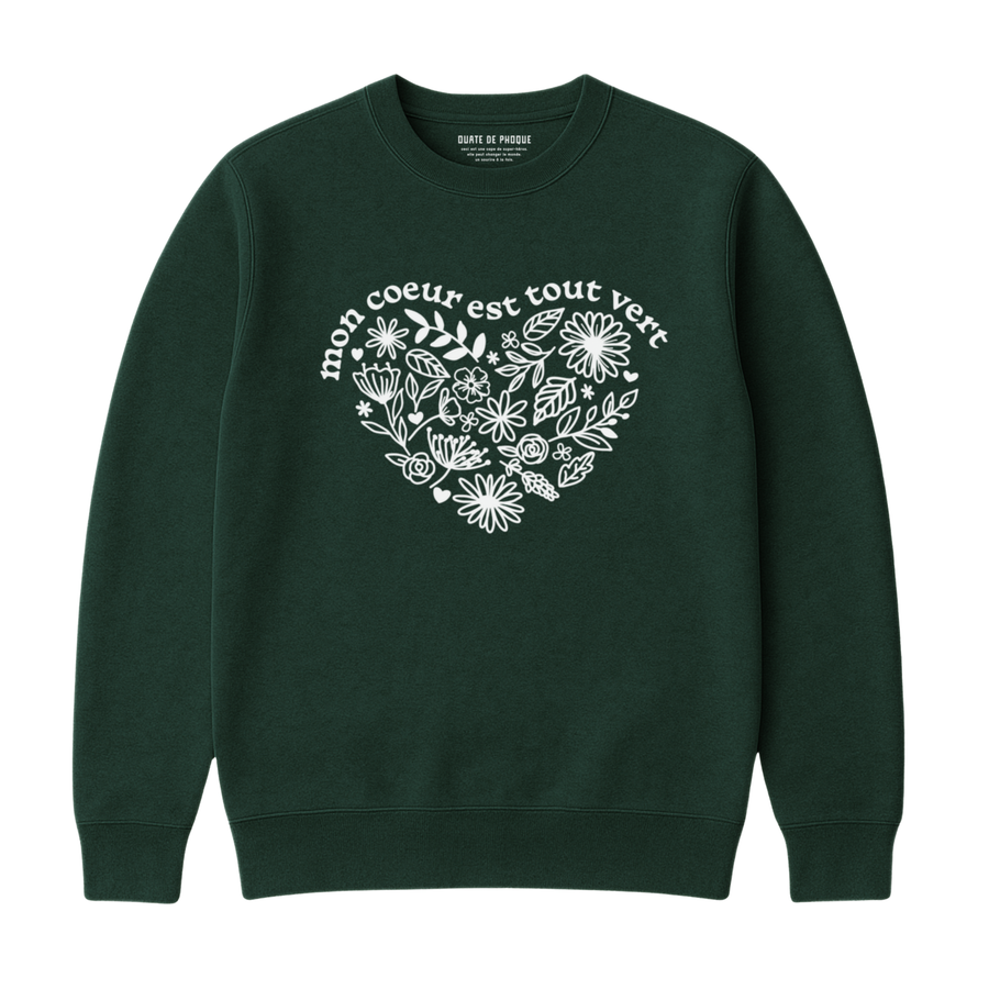 Sweatshirt Coeur Tout Vert