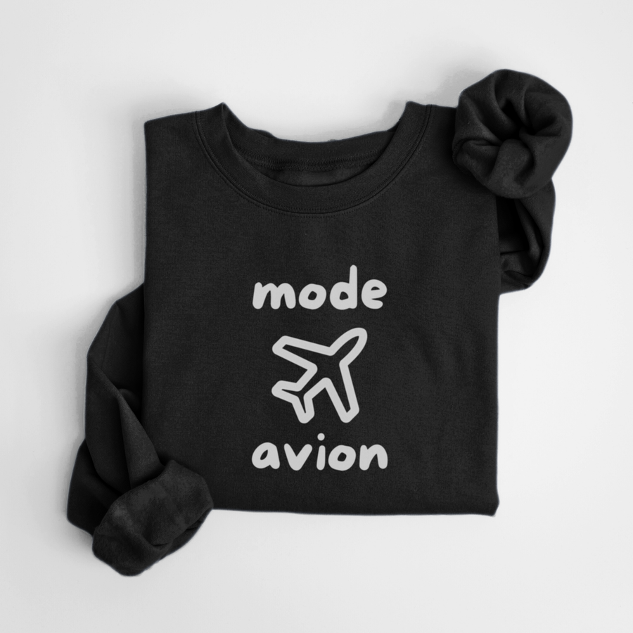 SWEATSHIRT MODE AVION - NOIR