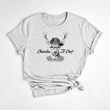 T-SHIRT CHARLES TI-CERF - BLANC